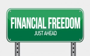 financial freedom street sign illustration design over white